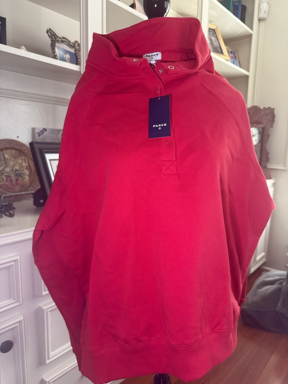 Women’s Snap Mockneck Popover Sweatshirt Red